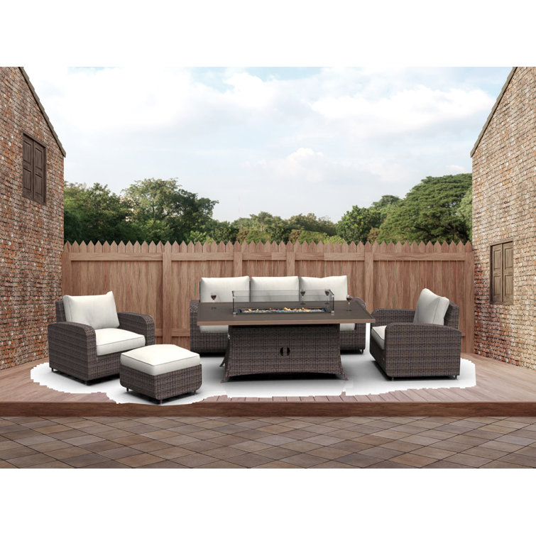 Lark Manor 6 Person Outdoor Seating Group with Cushions Wayfair